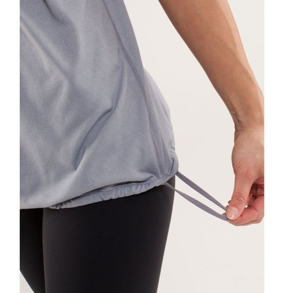 Lululemon Power Dance Women's 4 Loose Draped Gray Sports Bra Tank - Picture 16 of 16